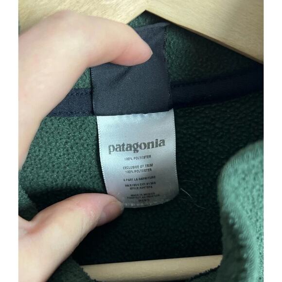 Patagonia Capilene Green Fleece Quarter Zip Pullover Size Large Long Sleeve Mens - Picture 4 of 6
